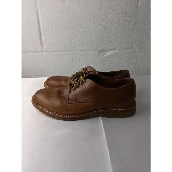 Frye James Crepe‎ Brown Leather Plain Toe Oxfords Mens Size 8.5